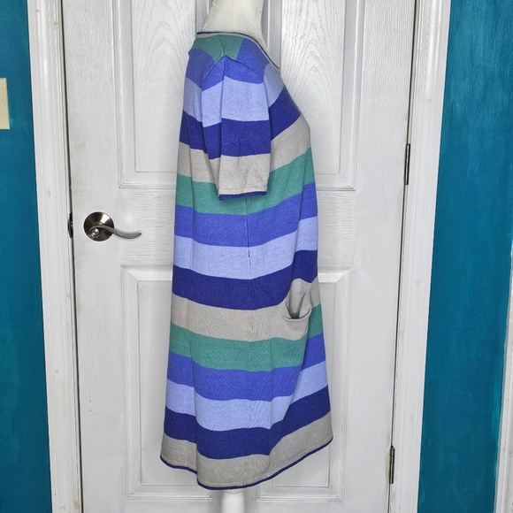 Gudrun Sjoden Striped Blue And Green Women's Dress - Picture 11 of 14